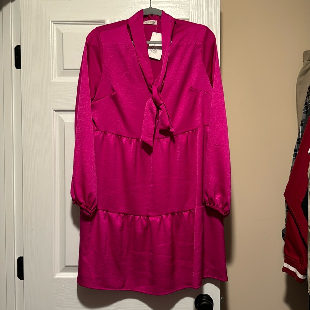 NWT Pink Tie Neck dress size M